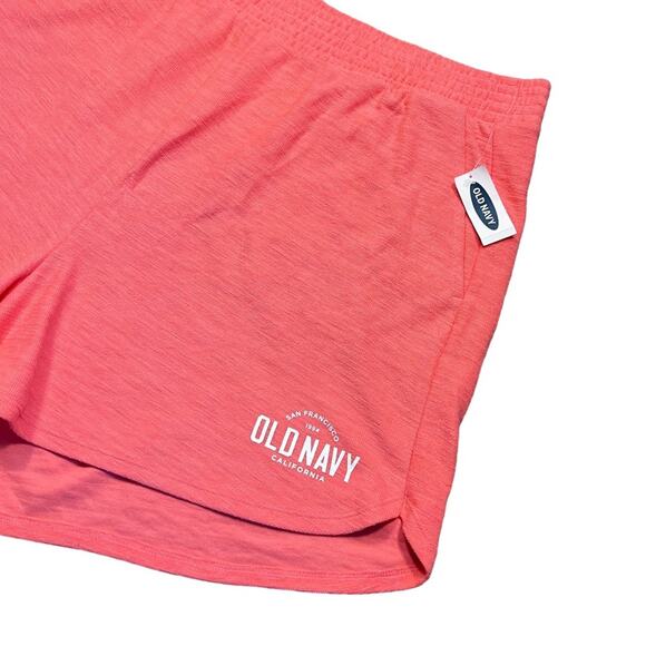 Old Navy Coral Cotton Blend Logo Active Lounge Shorts NWT Womens Size XXL - Picture 3 of 5